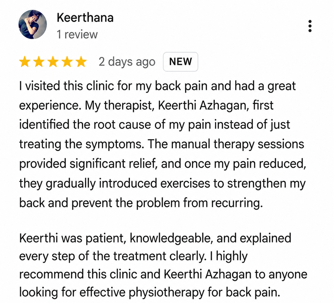 5-star Google review for Static Physio and Rehab Center